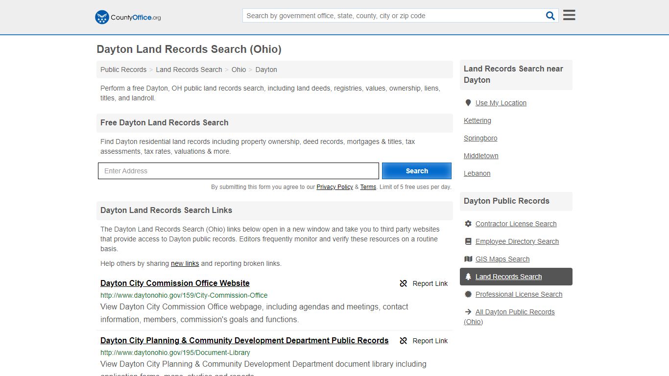 Dayton Land Records Search (Ohio) - County Office