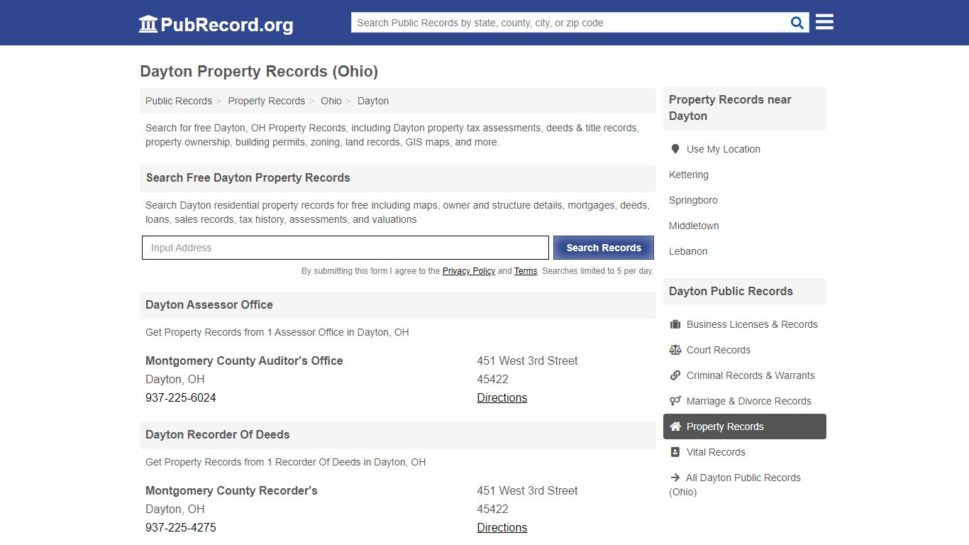 Free Dayton Property Records (Ohio Property Records) - PubRecord.org